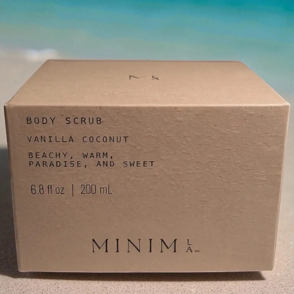 Minim LA Vanilla Coconut Scent Body Scrub Exfoliating Luxury Skincare 6.8 oz New